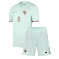 Camiseta Francia Aurelien Tchouameni #8 Segunda Equipación Replica Mundial 2026 para niños mangas cortas (+ Pantalones cortos)